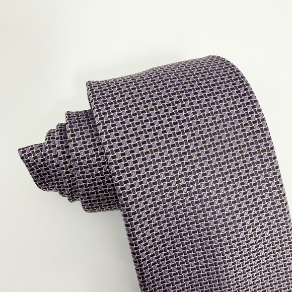 Brioni NEW Men's Recent Tie Geometric Purple Jacquard Silk 3.25" (W) x 58.5" (L) - Picture 6 of 7